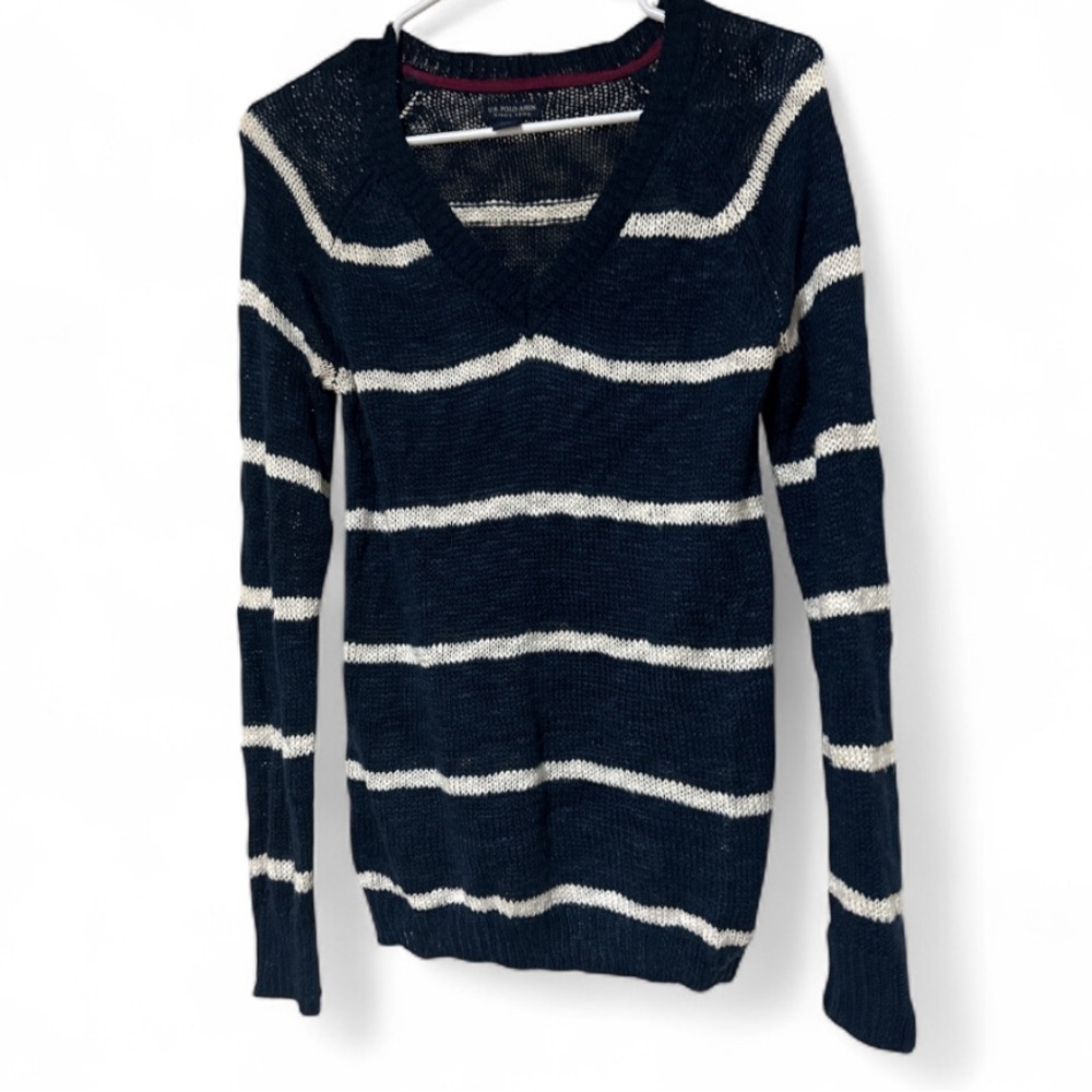 U.S. Polo Assn. Navy and White Striped Sweater